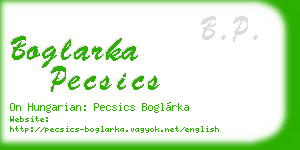 boglarka pecsics business card